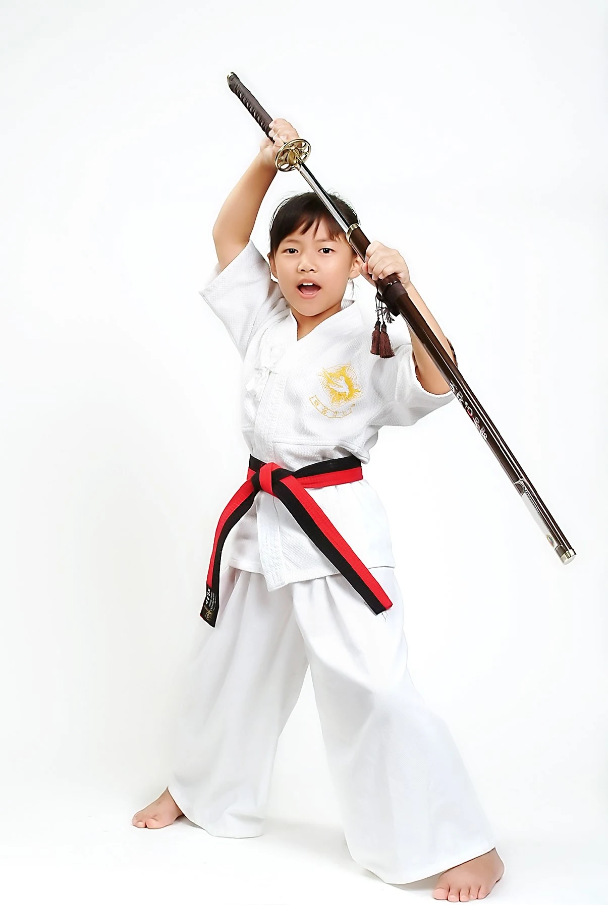 Jeune pratiquant de Haidong Gumdo en dobok noir